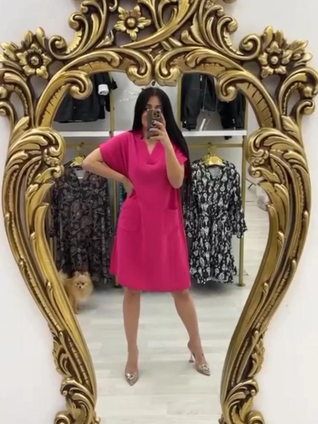 Cep Detaylı Midi Boy Elbise