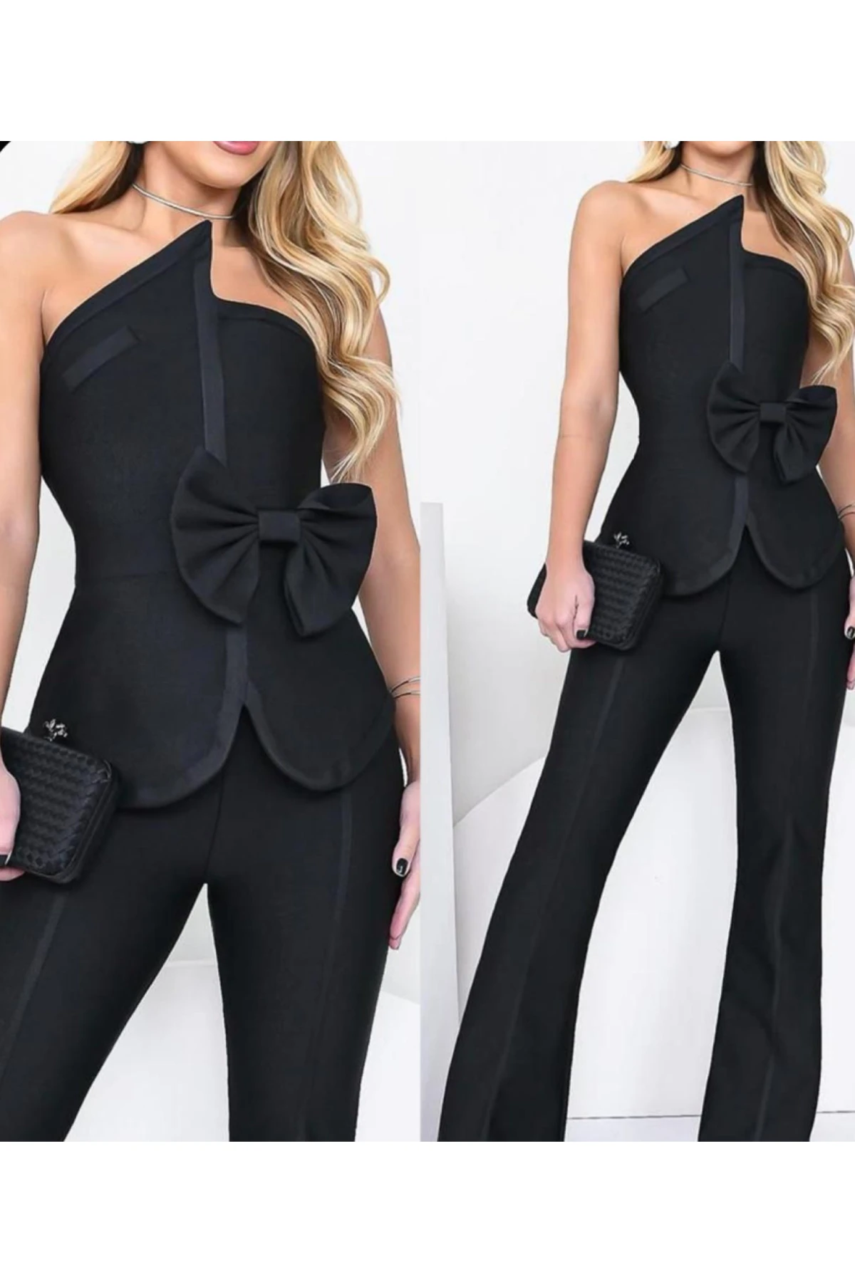 Dalgıç  Kumaş Fiyonk Detaylı 2 li Takım