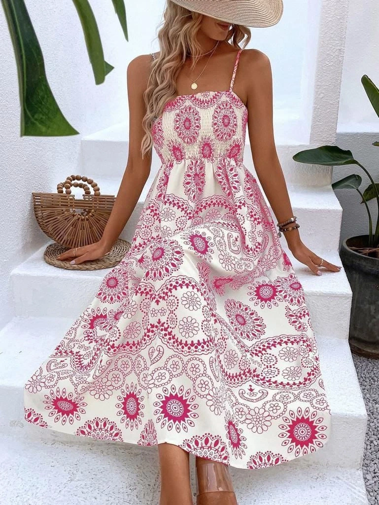 Dijital Baskı Krep Kumaş Elbise