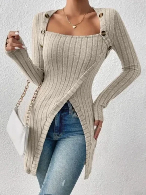 Düğmeli Kaşkorse Tunik&Bluz