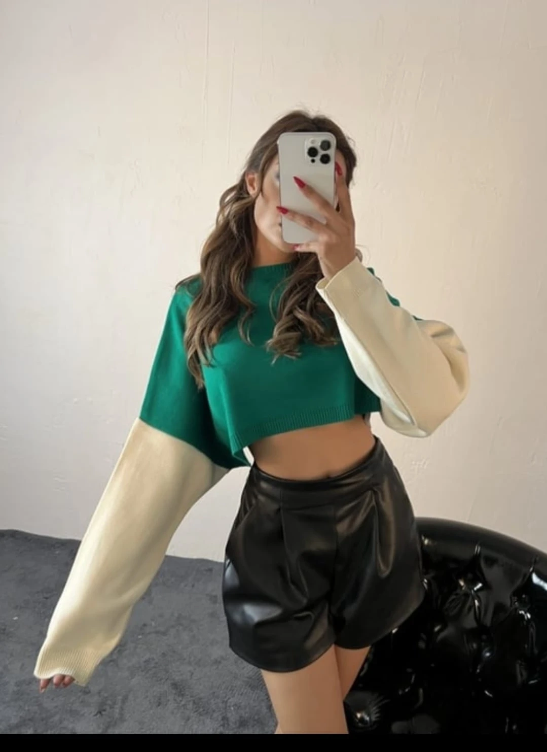 İki Renk Triko Kazak