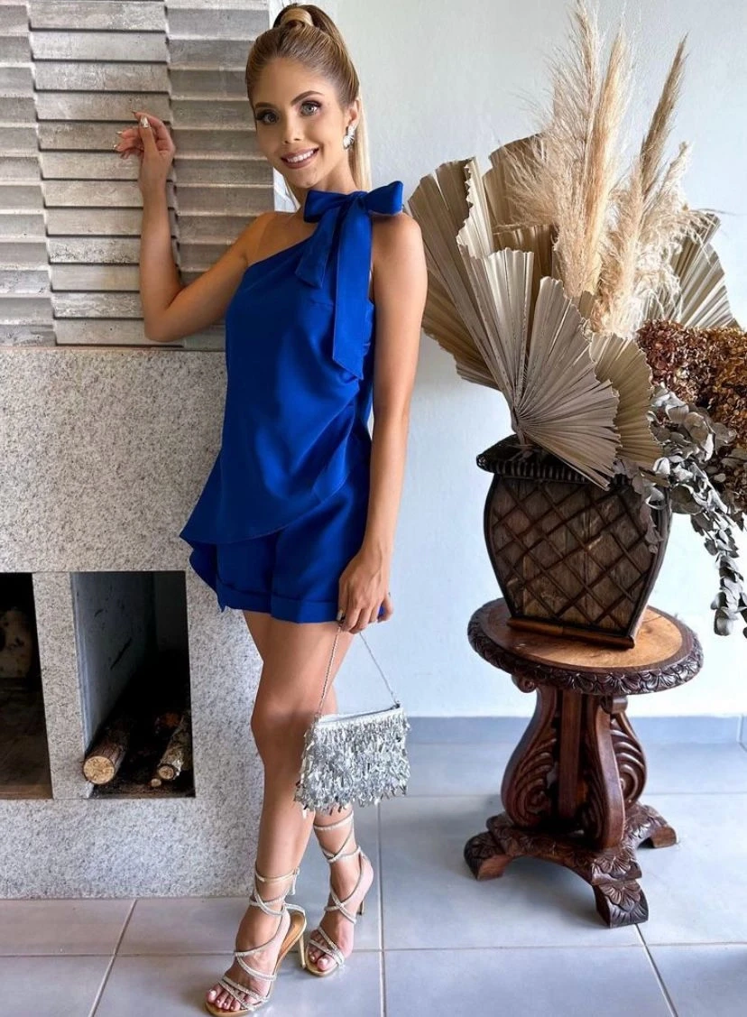 İthal Atlas Kumaş Şotlu Bluz Takım