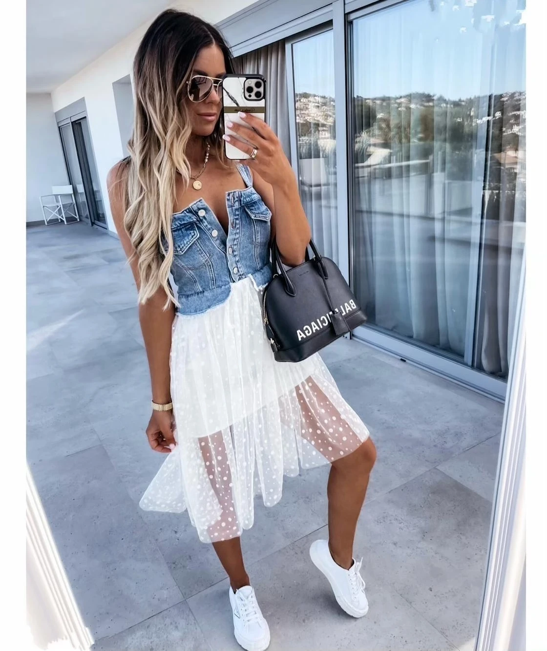 Kot Detaylı Tasarım Elbise