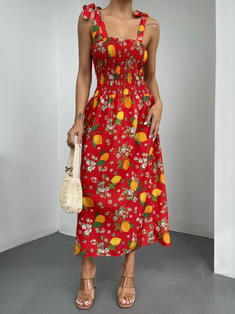 Omuz Bağlamalı Elbise