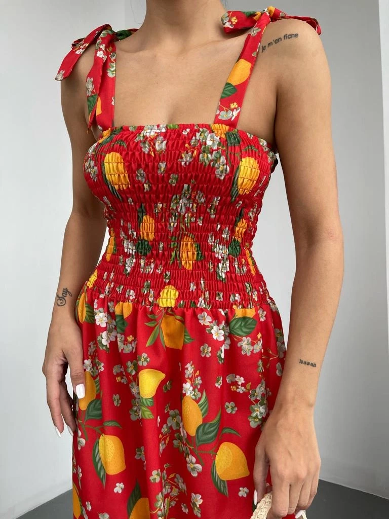 Omuz Bağlamalı Elbise