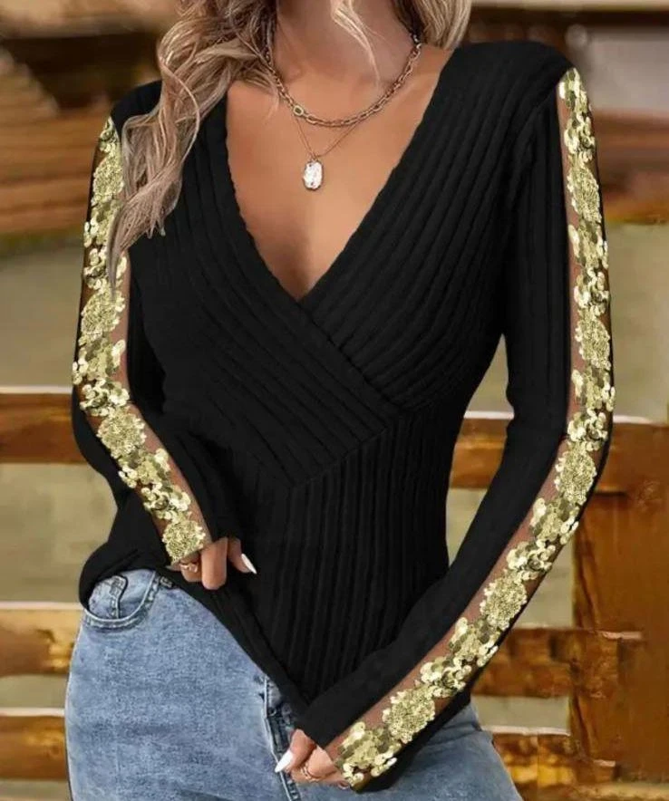 Payet Garnili Kaşkorse Bluz