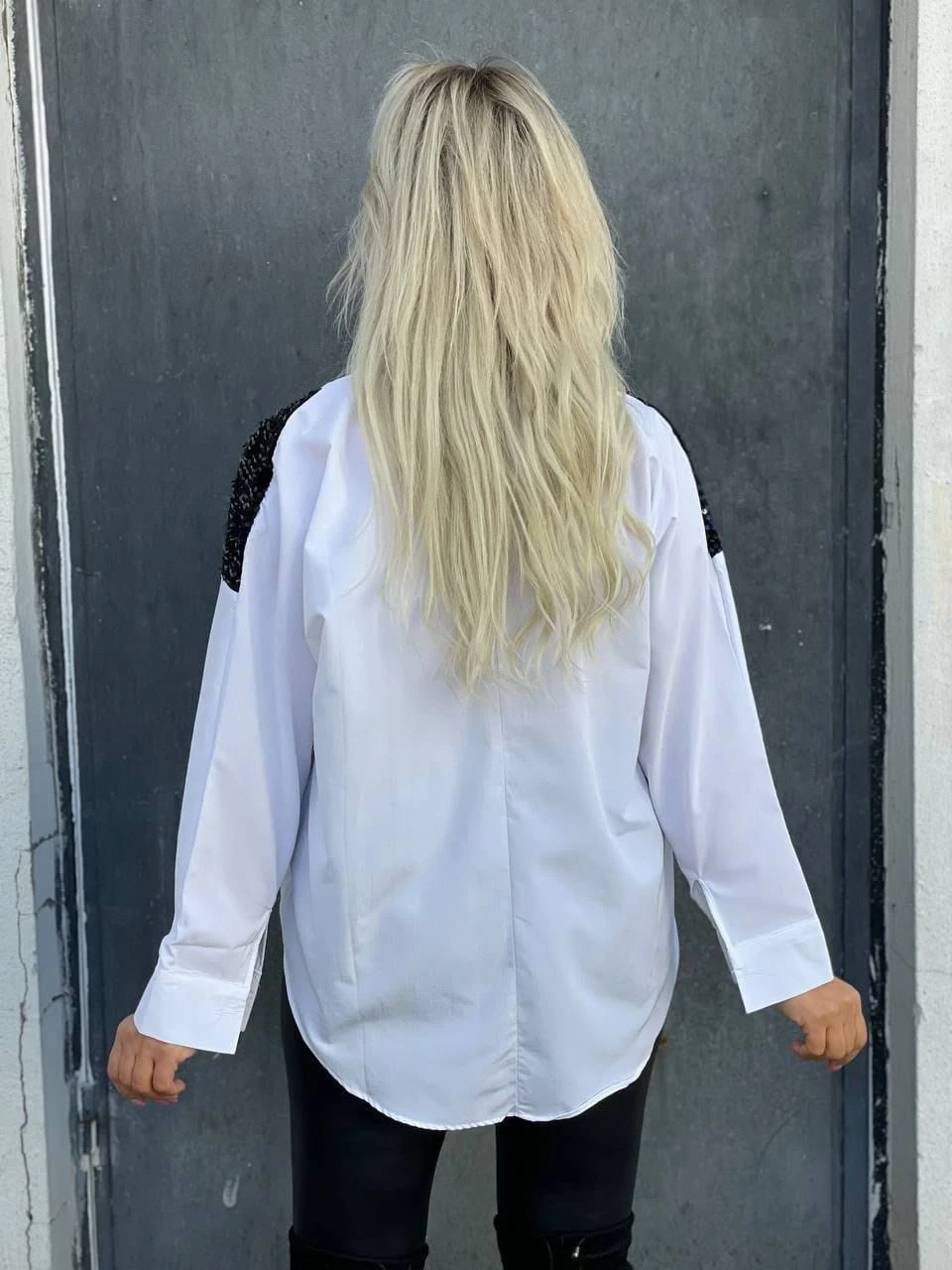 Payetli Tasarım Poplin Gömlek