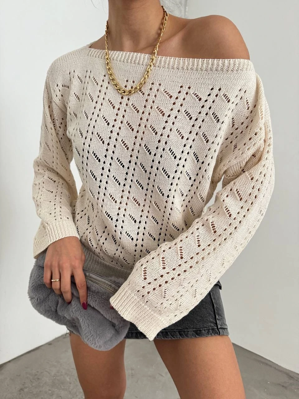 Tığ İşi Desen Triko Bluz