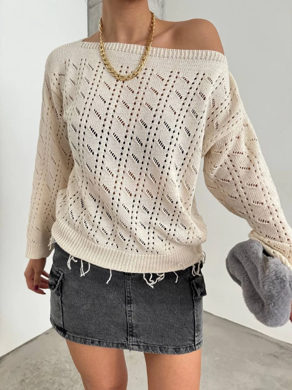 Tığ İşi Desen Triko Bluz