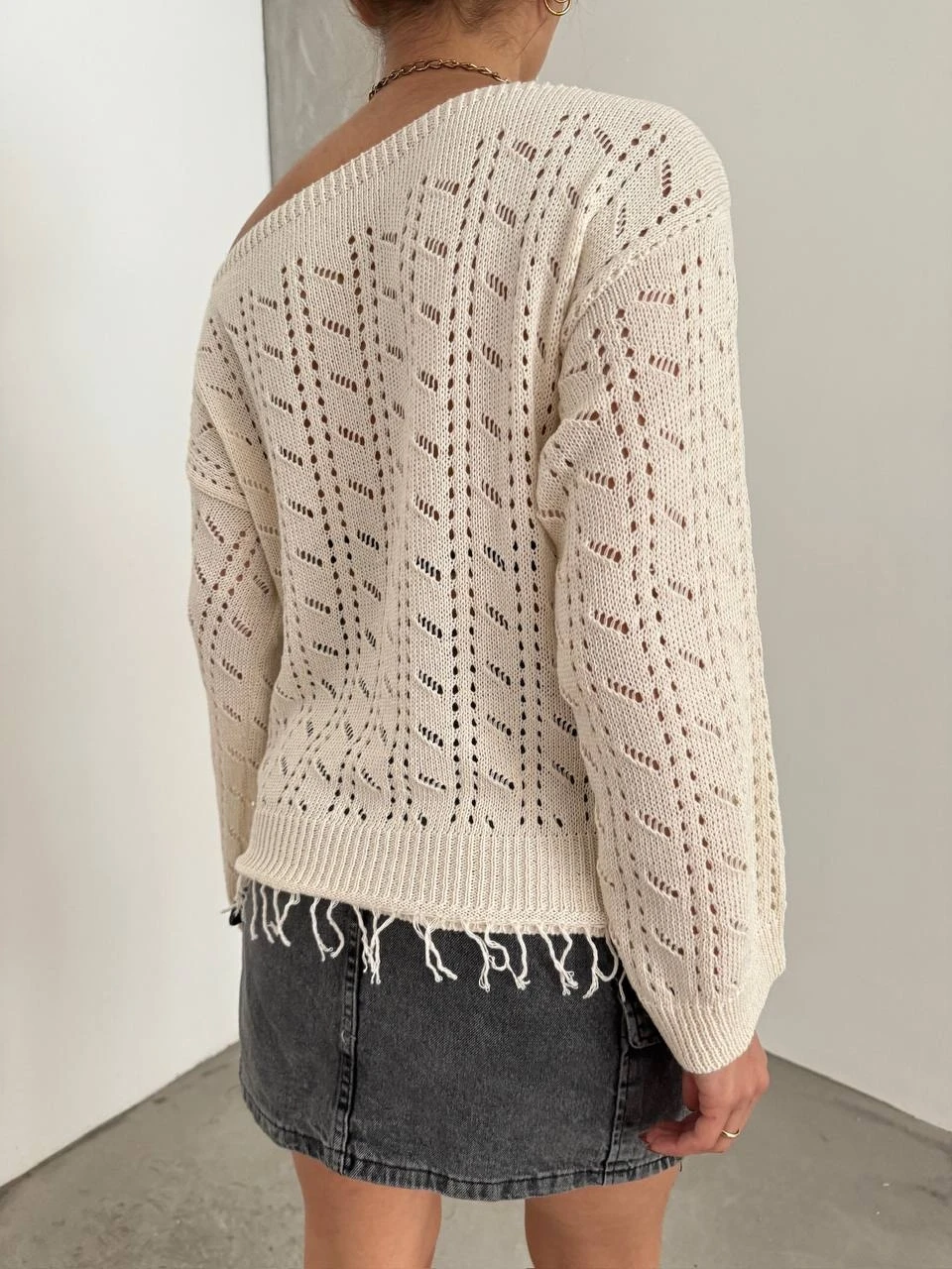 Tığ İşi Desen Triko Bluz