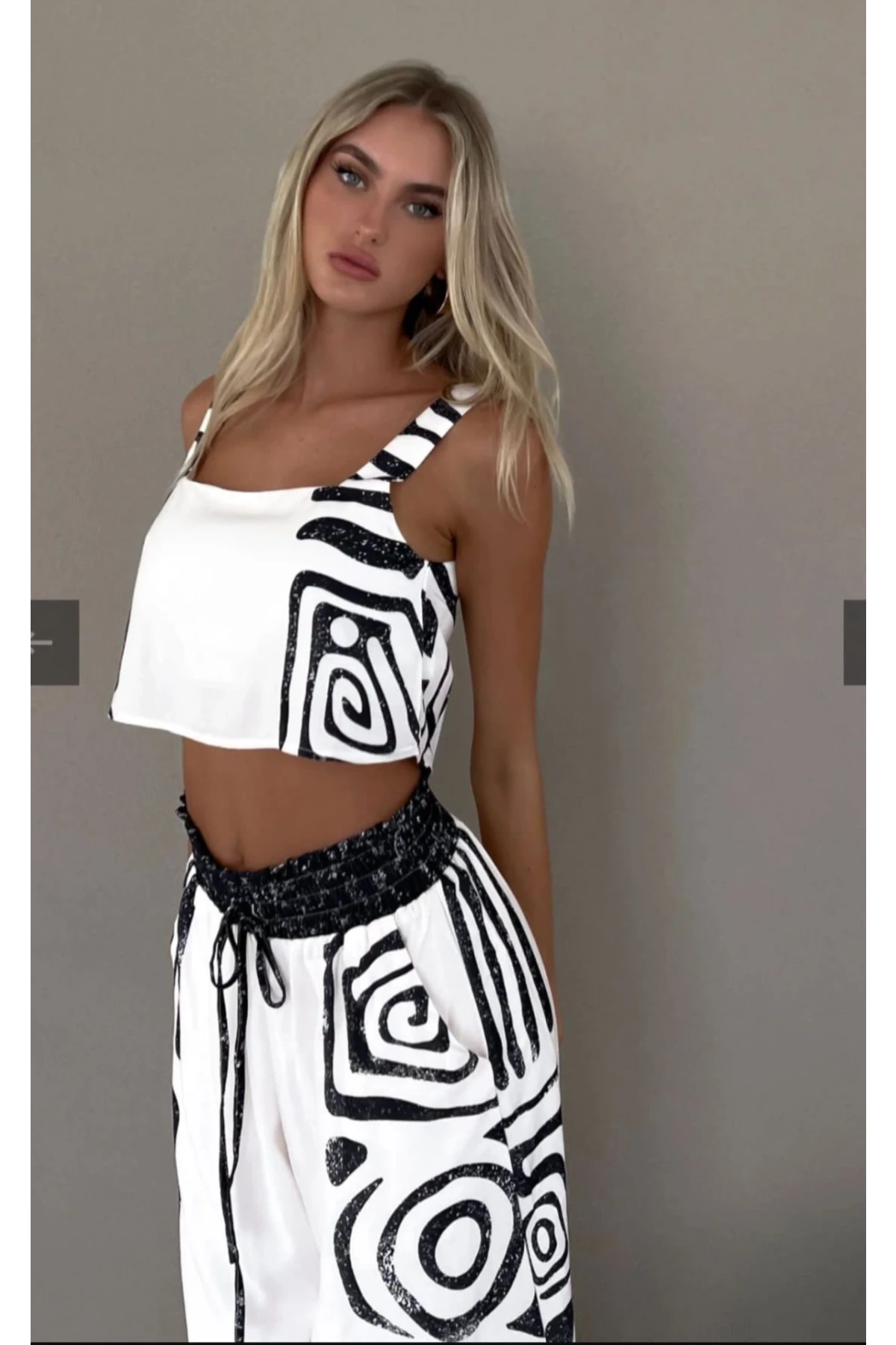 2 li Takım Pantolon & Crop Atlas Kumas