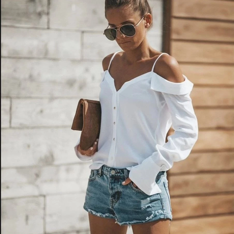 Aerobin Kumaş Carmen Yaka Bluz