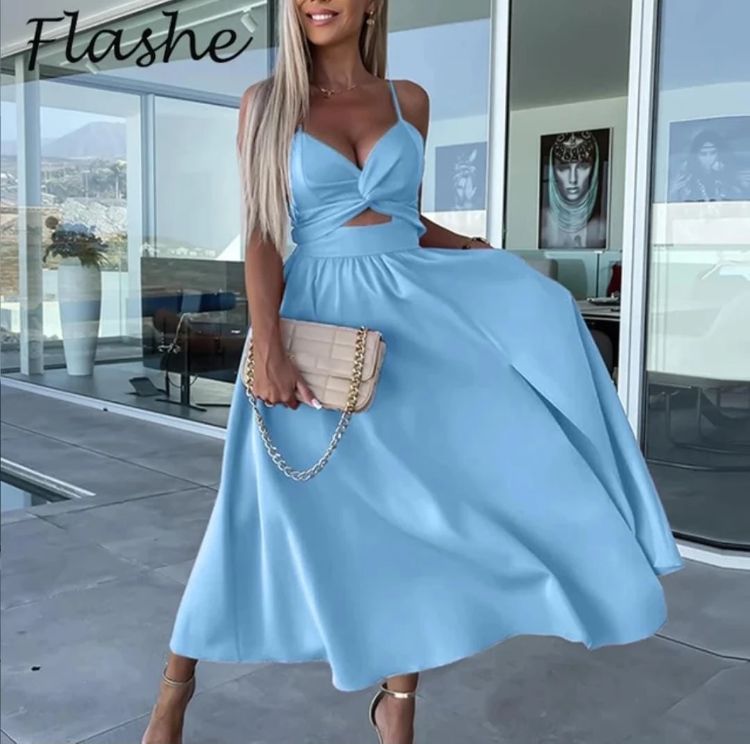 Askılı Dabıl Kumaş Elbise