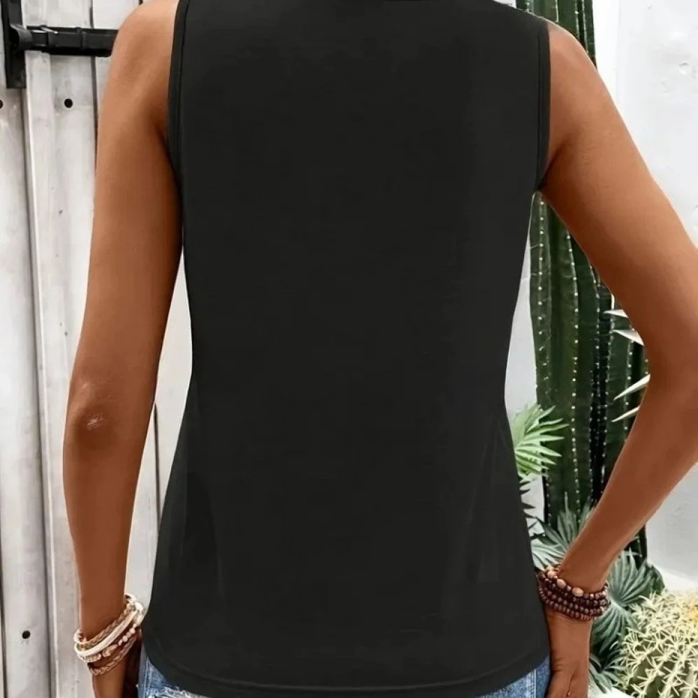 Askılı Yaka şerit Halka Detaylı Viskon Bluz