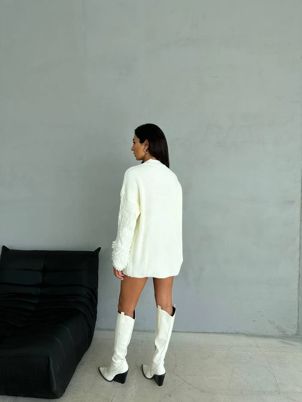 Bilekleri Kırçıllı Triko Hırka