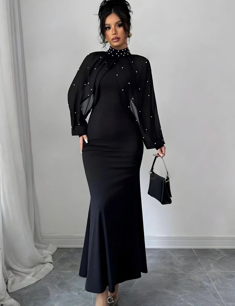 Dalgıç Kumaş Full Likralı İnci Çakımlı Bolero Takım