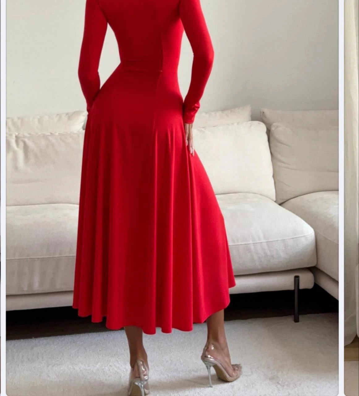 Dalgıç Kumaş Yırtmaçlı Elbise