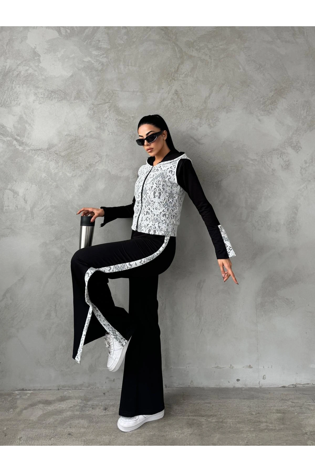 Dantelli Pantolon&Bluz&Yelek 3lü Takım