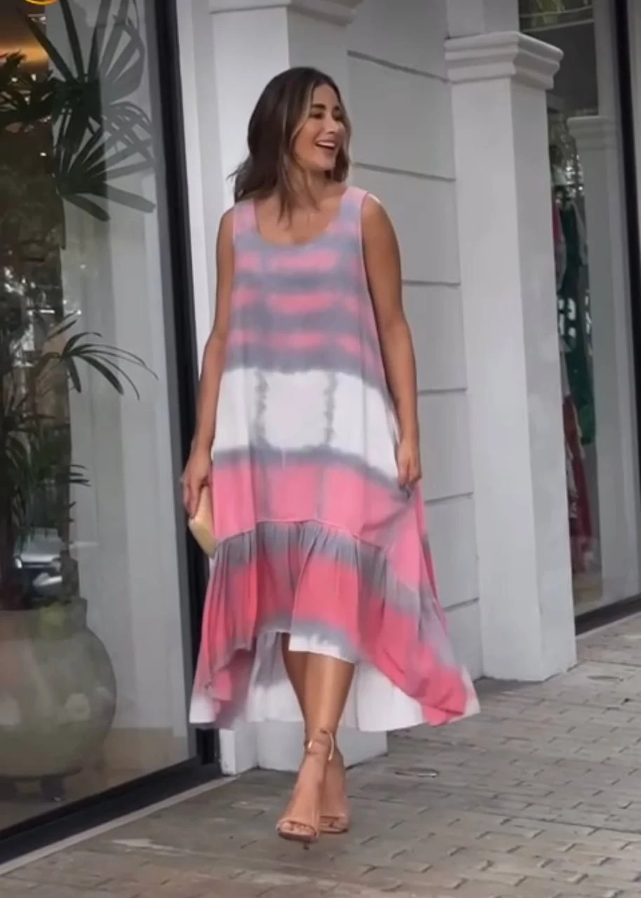 Dijital Baskı Keten Elbise