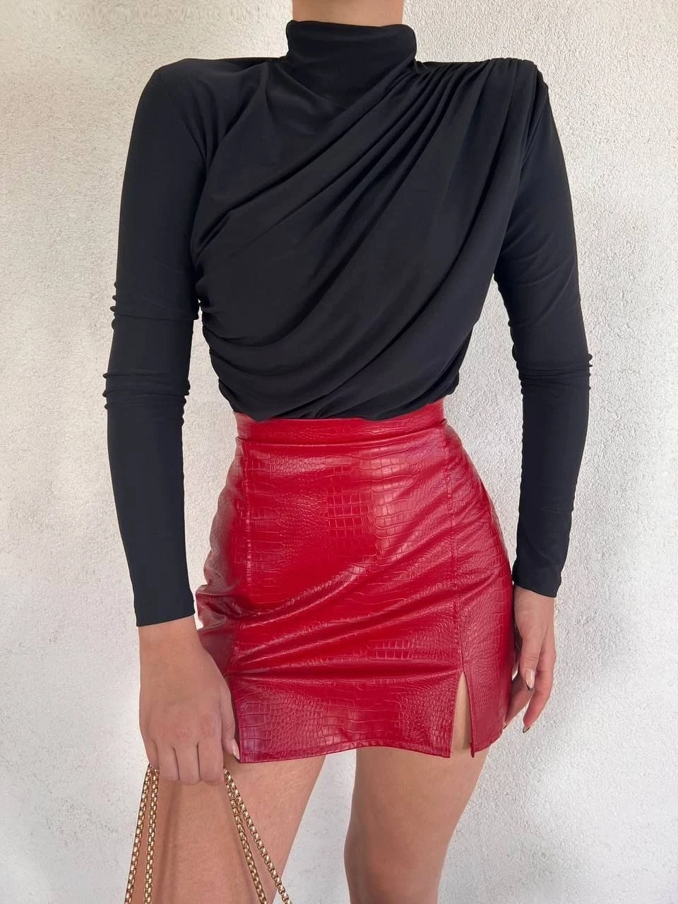 Dik Yaka Drapeli Sandy Bluz