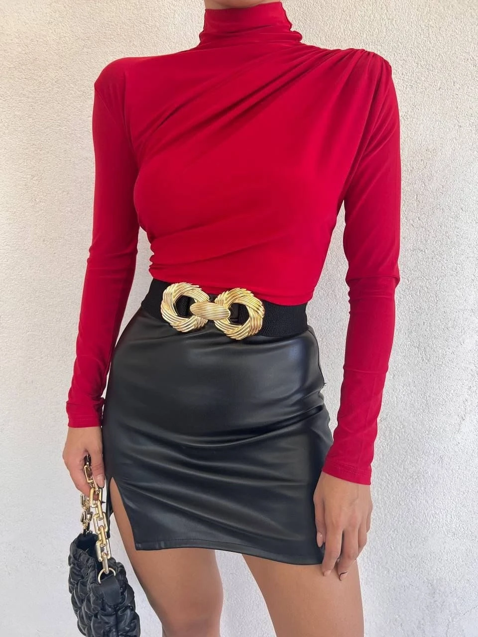 Dik Yaka Drapeli Sandy Bluz