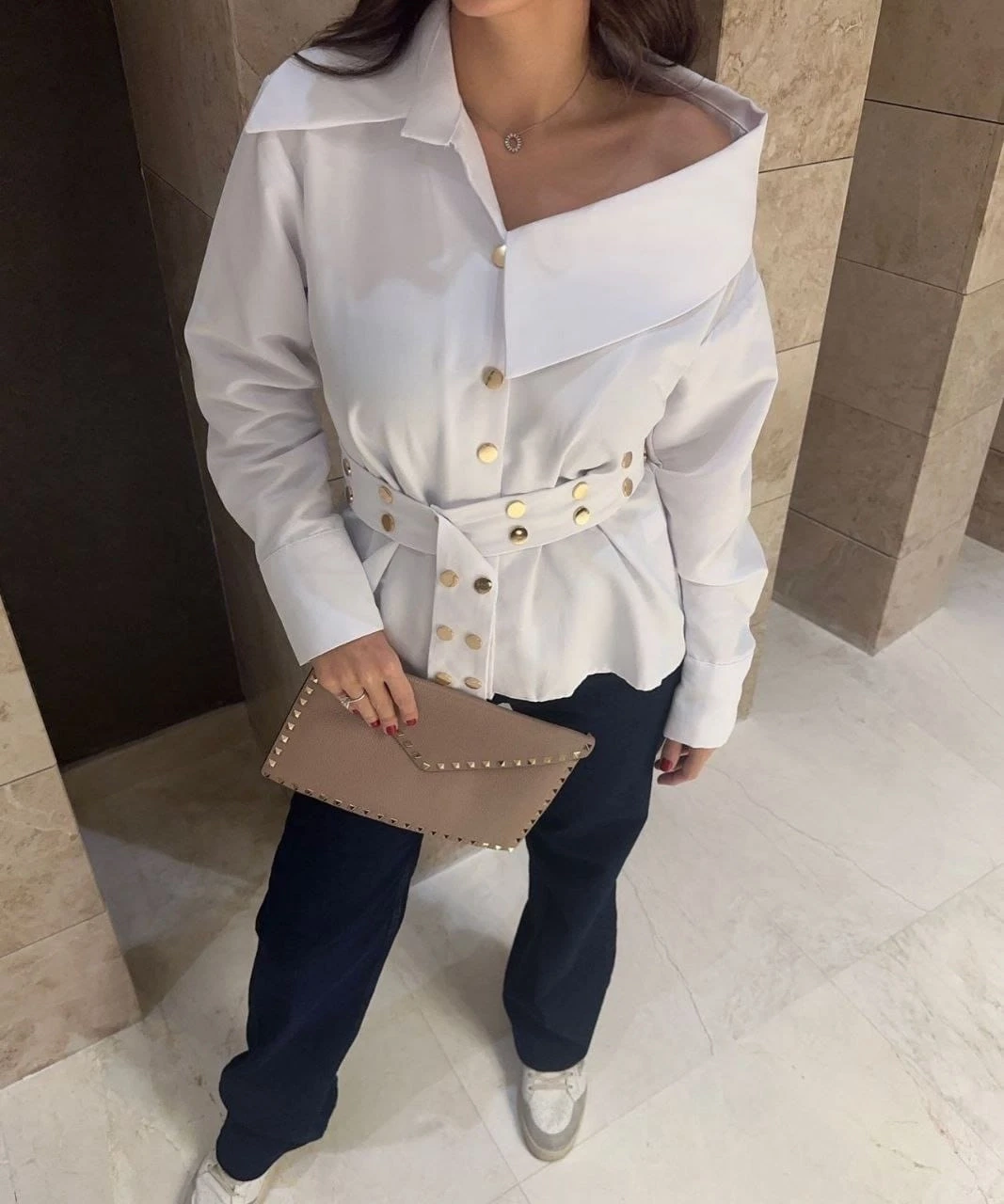 Droplu Atlas Kumaş Gömlek