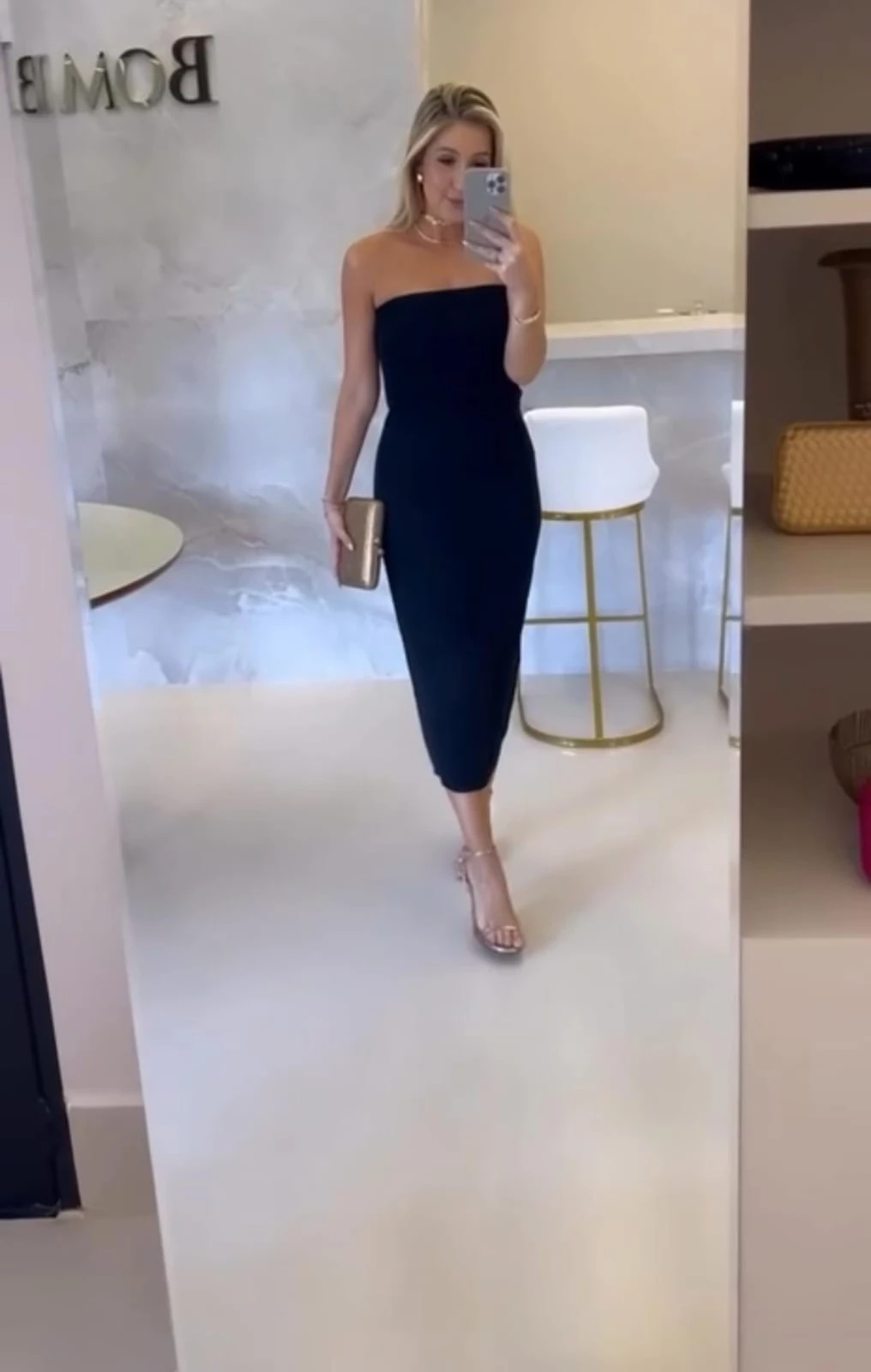 İthal Atlas Kumaş Straplez Astarlı Elbise