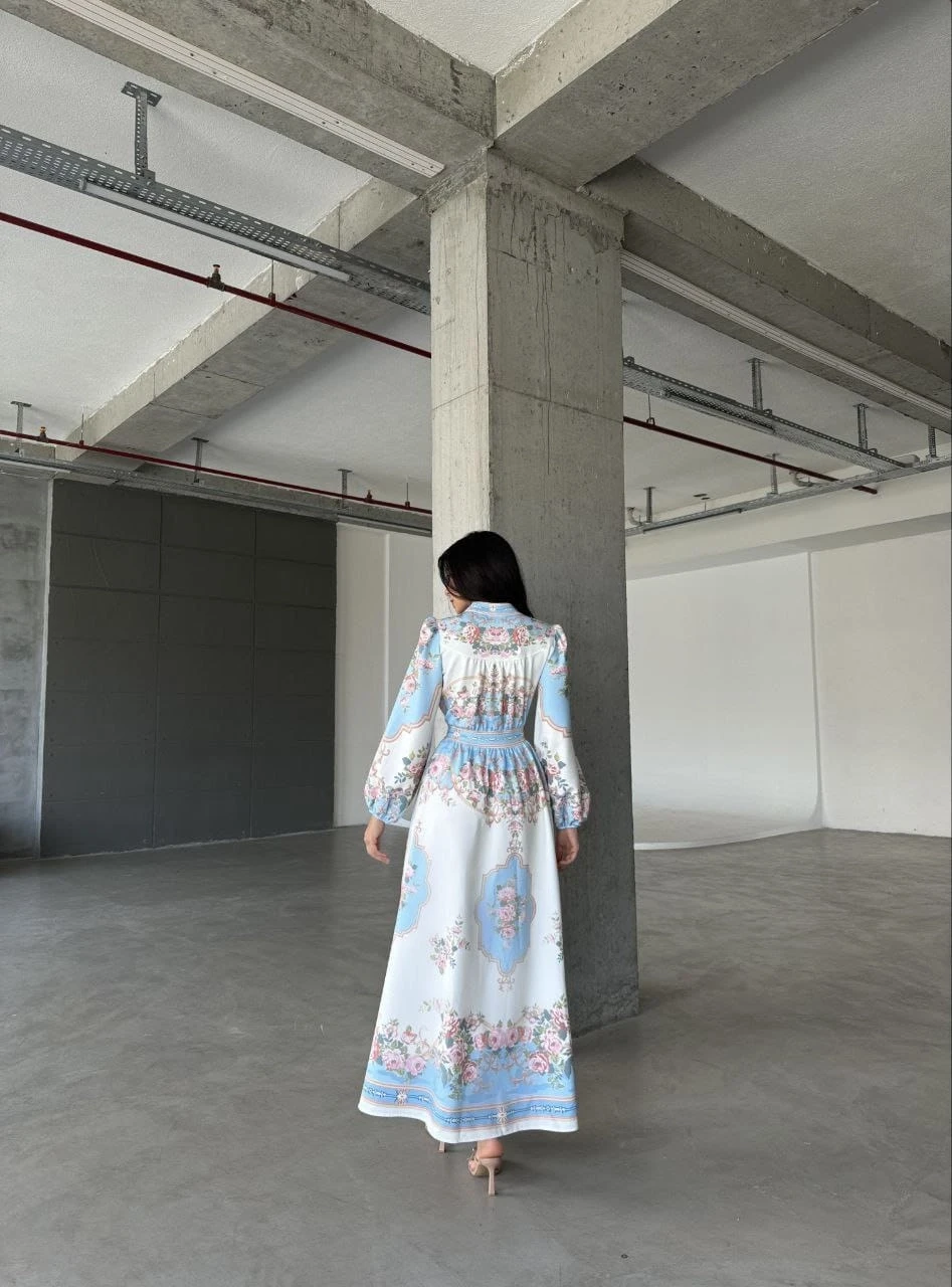 İthal Babel Kumaş Maxi Elbise