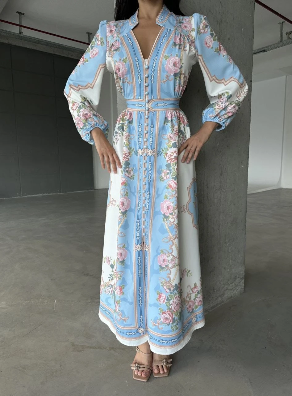 İthal Babel Kumaş Maxi Elbise