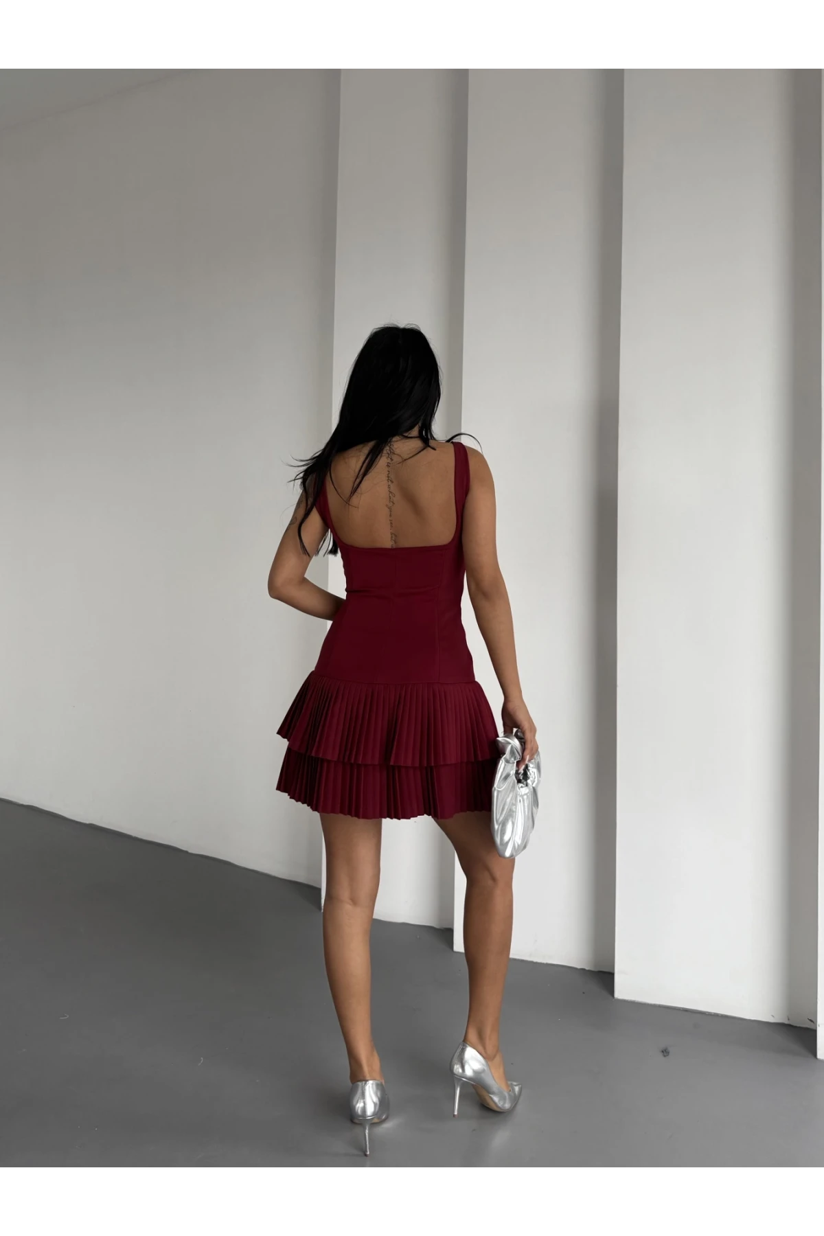 İthal Dabıl Kumaş Piliseli Z@ra@ Model Elbise ** İçi şortludur