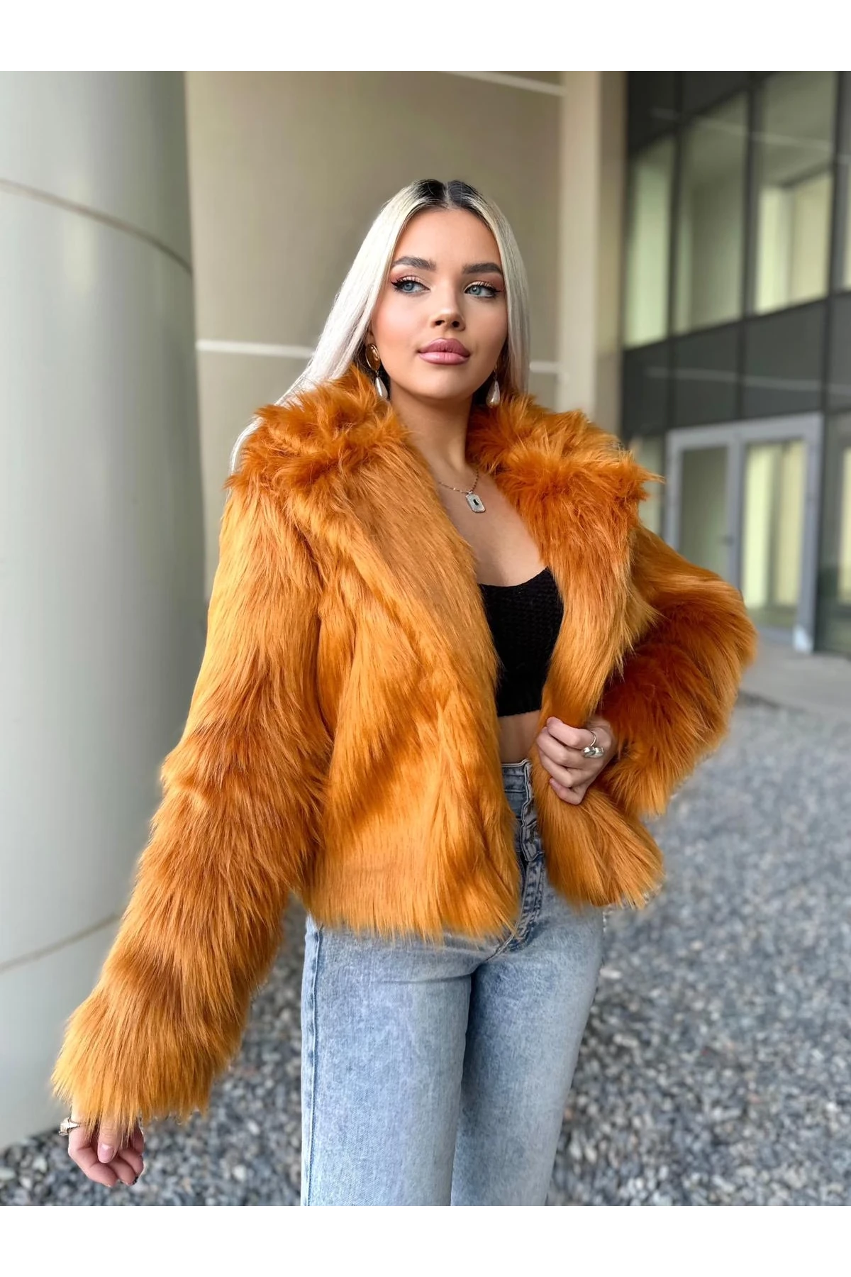 İthal Lolita Kumaş Tasarım İçi Astarlı Kürk