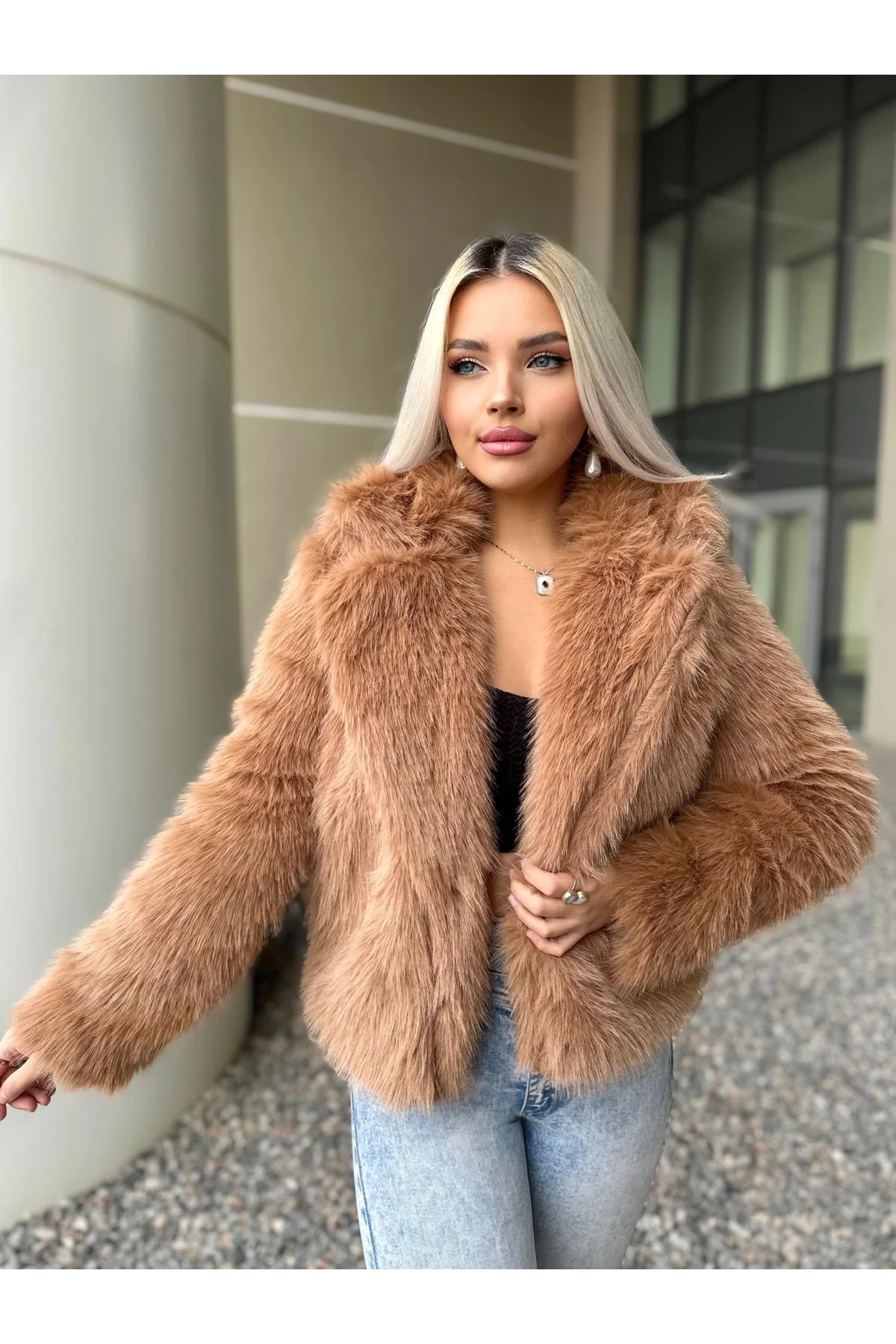 İthal Lolita Kumaş Tasarım İçi Astarlı Kürk