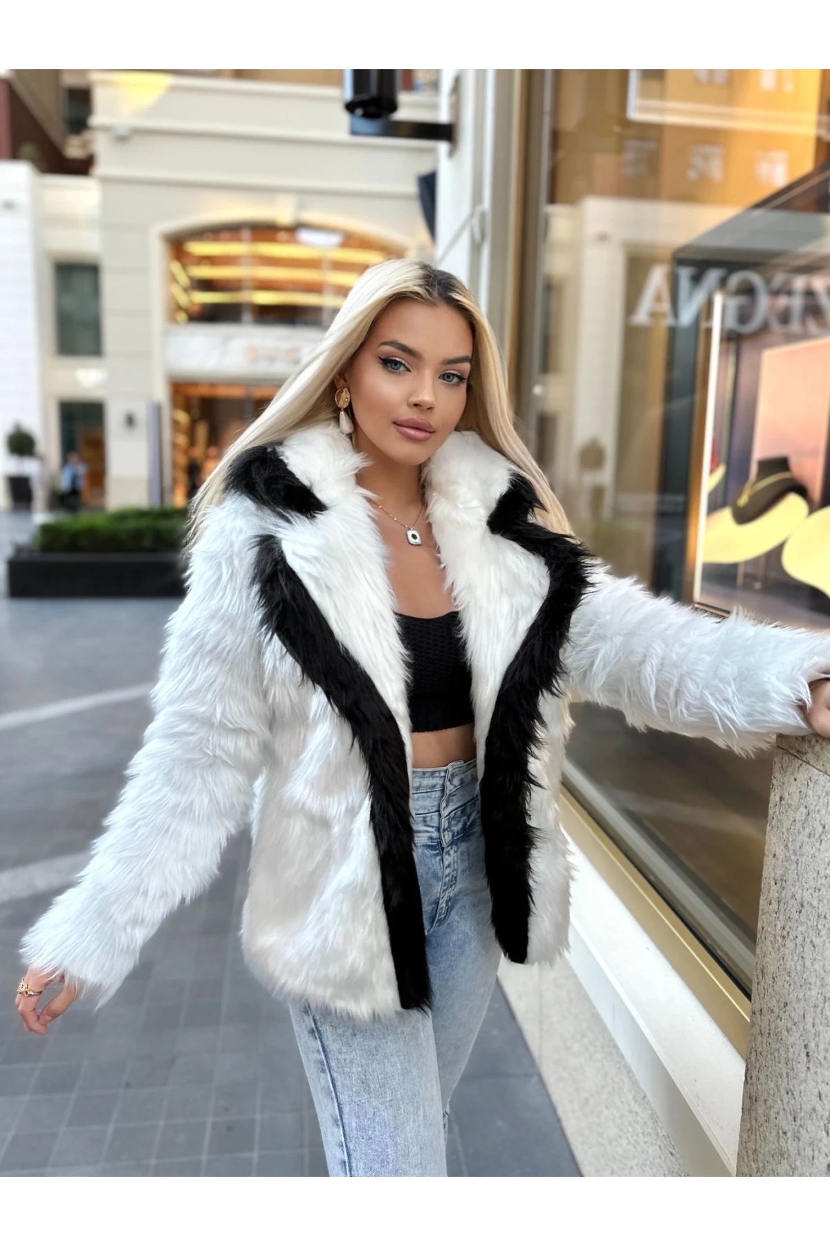 İthal Suni Peluş Kumaş Tasarım İçi Astarlı Kürk