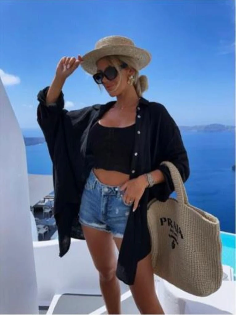 Müslin Kumaş Nakış İşleme Detaylı Gömlek