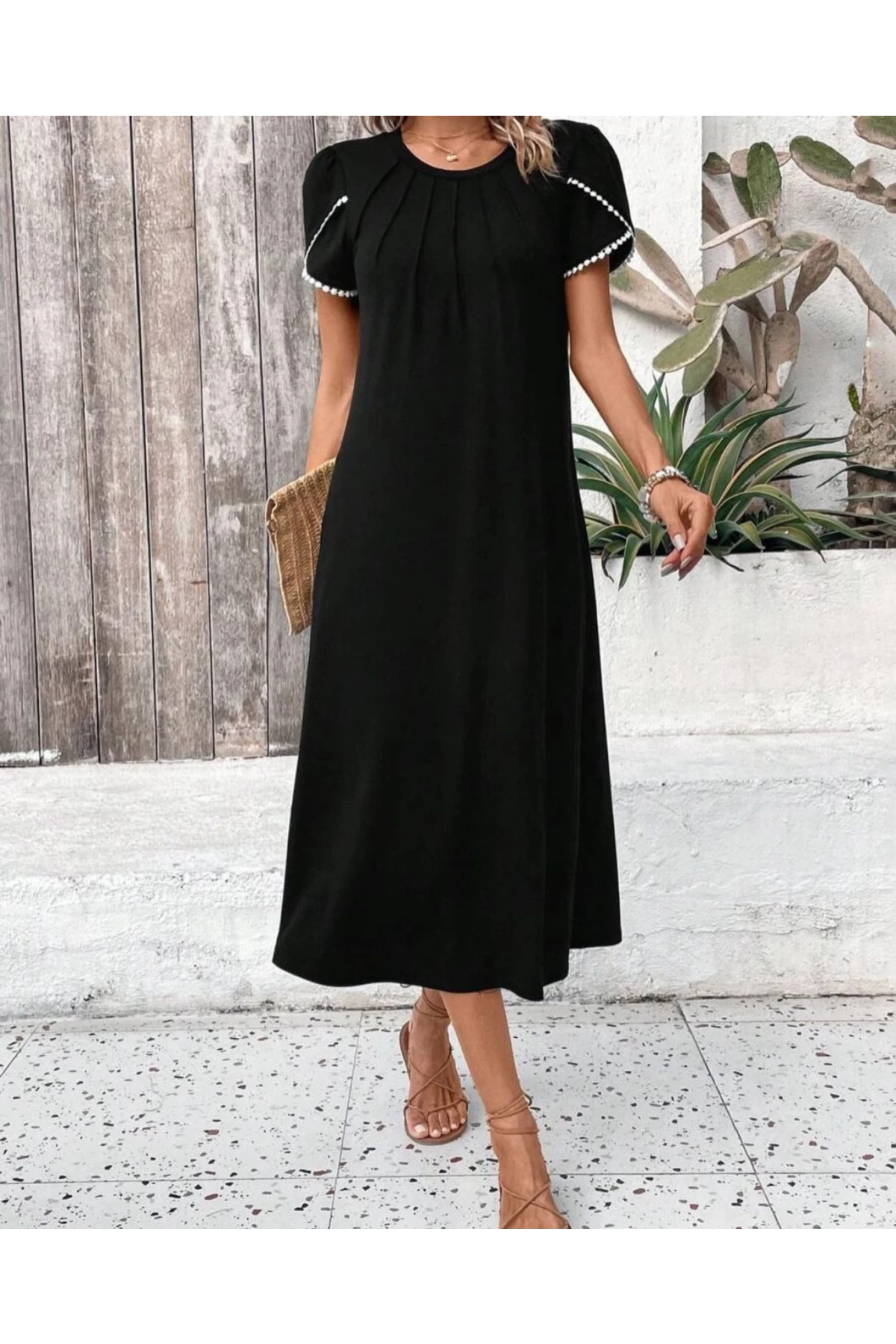 Pamuklu Dokuma Kumaş Tasarım Elbise