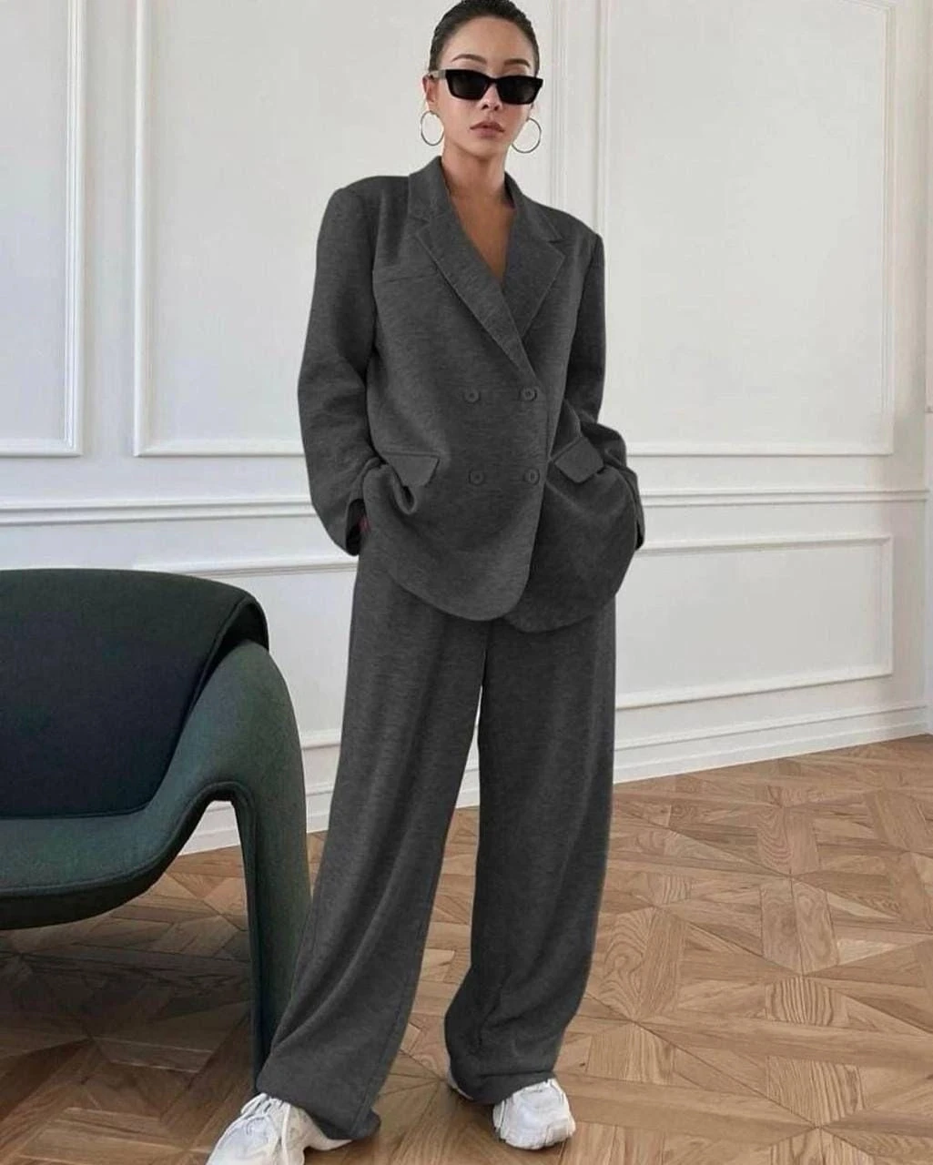 Pamuklu İthal İki İplik Geniş Paça JOGGER Pantolon Ceket Takım