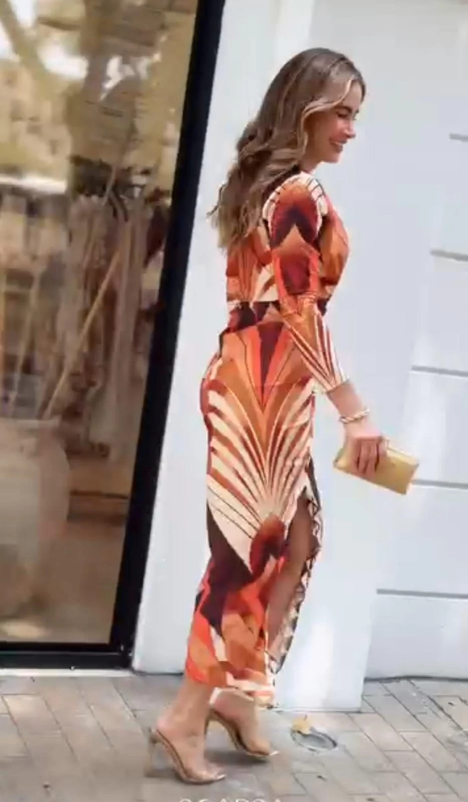 Pileli Scuba Kumaş Desenli Elbise