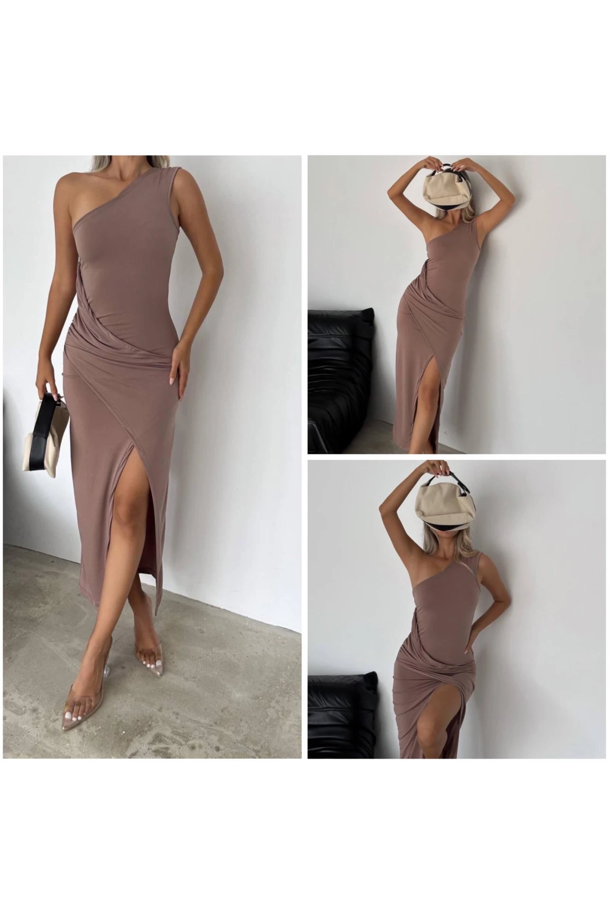 Sandy Kumaş  Tek Omuz Elbise