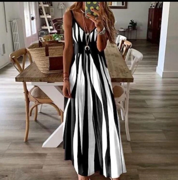 Süprem Kumaş Dijital Baskılı  Askılı Elbise