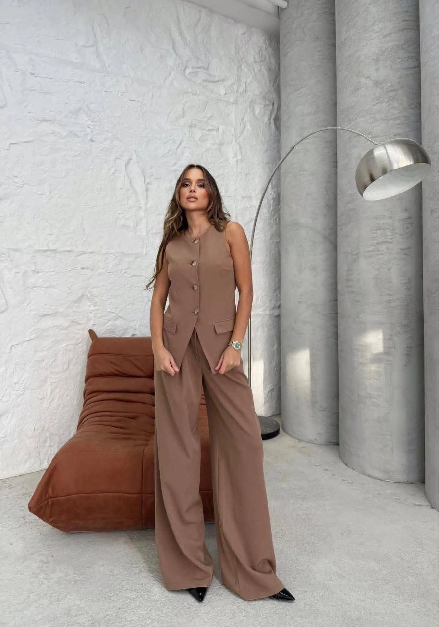 Atlas Kumaş Yelek Pantalon Takım