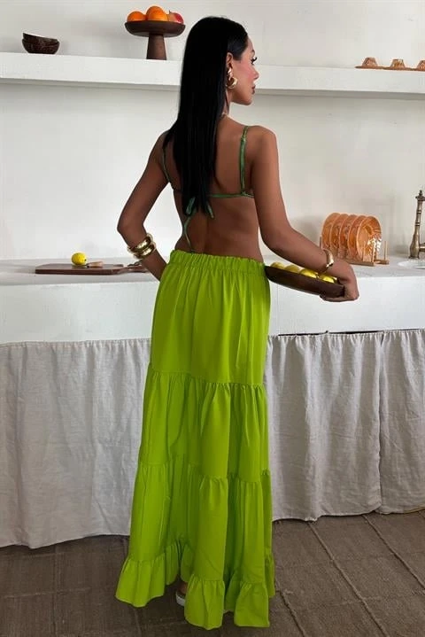 Audrey Fıfrlı Yırtmaç Detay Etek 4037