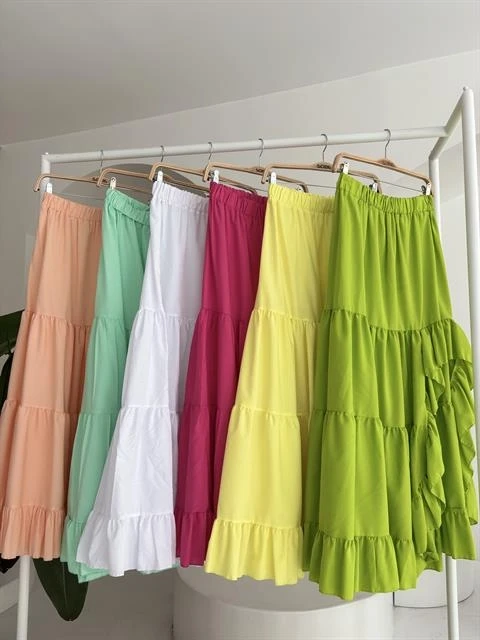 Audrey Fıfrlı Yırtmaç Detay Etek 4037