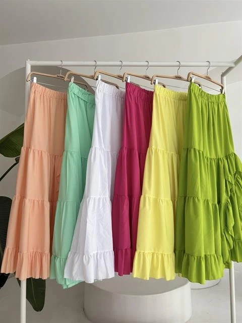 Audrey Fıfrlı Yırtmaç Detay Etek 4037