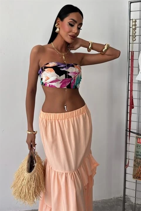 Audrey Fıfrlı Yırtmaç Detay Etek 4037