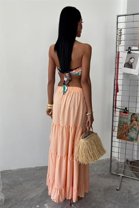 Audrey Fıfrlı Yırtmaç Detay Etek 4037