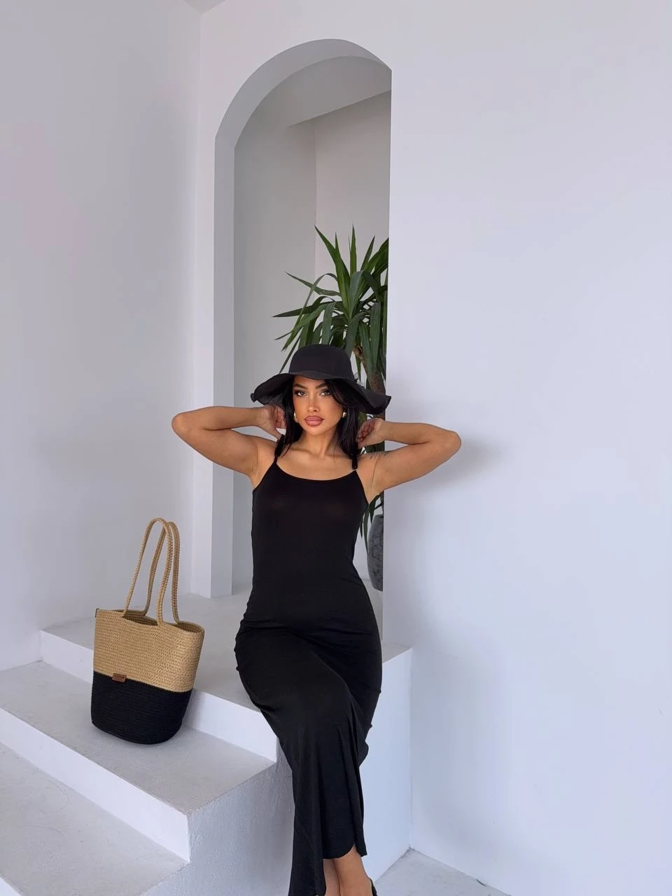 Ayarlanabilir Askılı Elbise Siyah