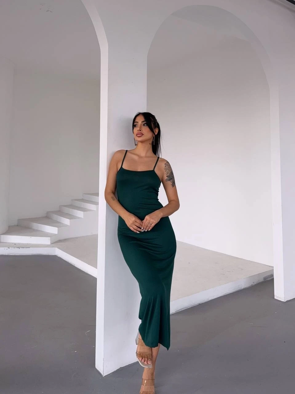 Ayarlanabilir Askılı Elbise Yeşil