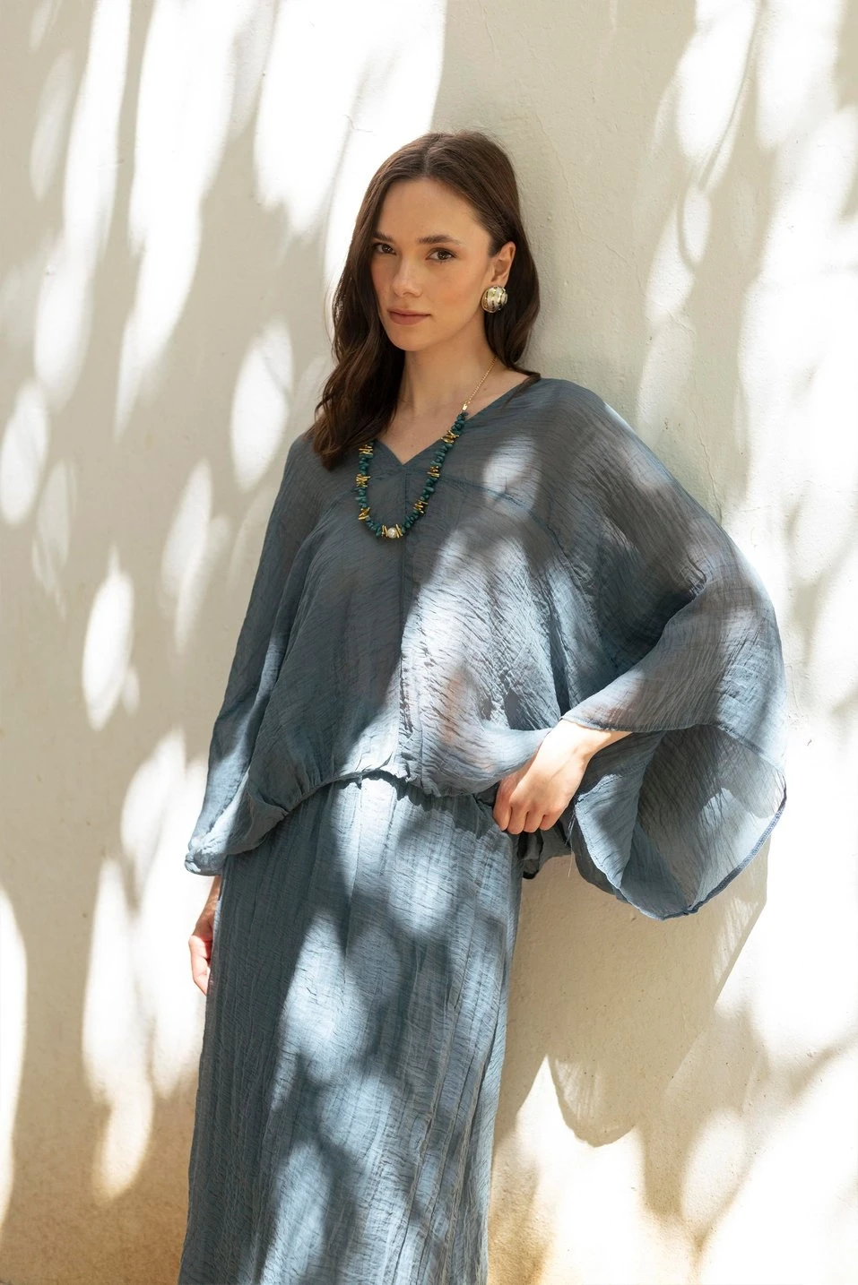 Bluz ve Etek Takım İndigo