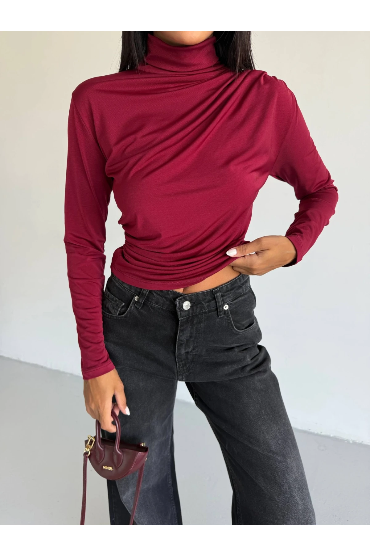 Boğazlı Bordo Sandy Bluz