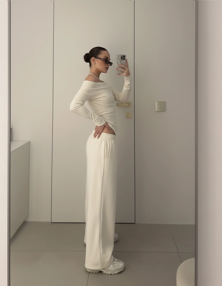 Buzi Kumaş Takım Beyaz